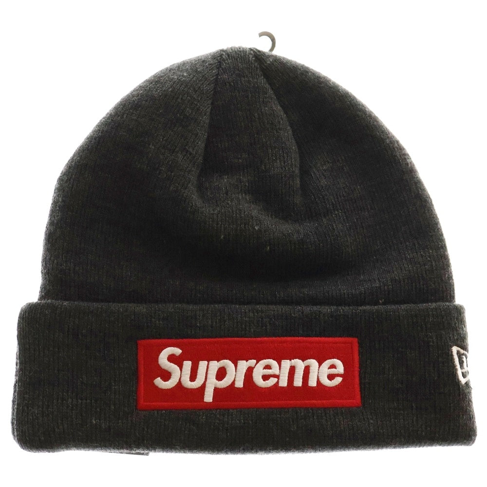 SUPREME(シュプリーム) 24AW ×NEW ERA Box Logo Beanie ニューエラ ボックスロゴ ビーニー ニットキャップ 帽子 チャコールグレー