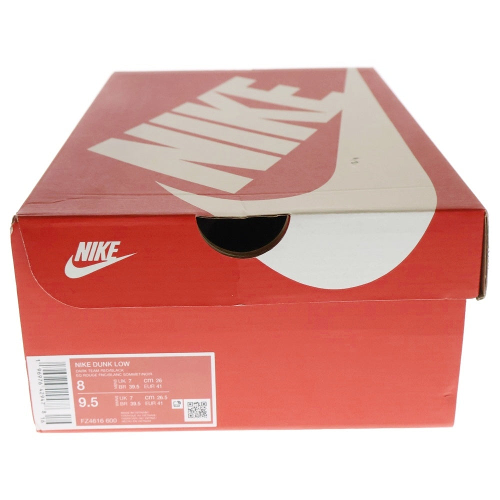 NIKE(ナイキ) DUNK LOW DARK TEAM RED BLACK ダンク ロー カットスニーカー ダークチームレッド/ブラック US8/26cm FZ4616-600