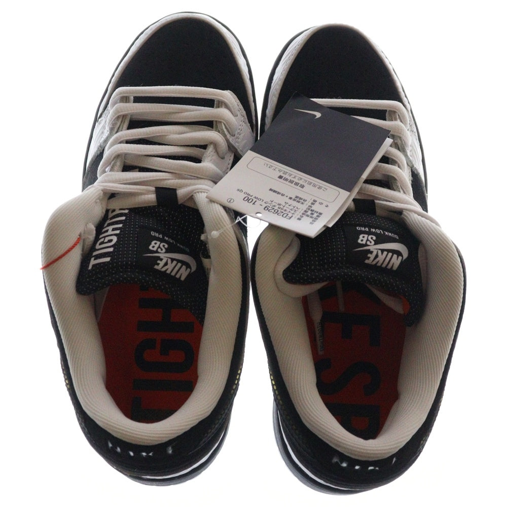 NIKE SB(ナイキエスビー) ×TIGHTBOOTH DUNK LOW PRO QS タイトブース エスビーダンク ローカットスニーカー ホワイト/ブラック US8/26cm FD2629-100