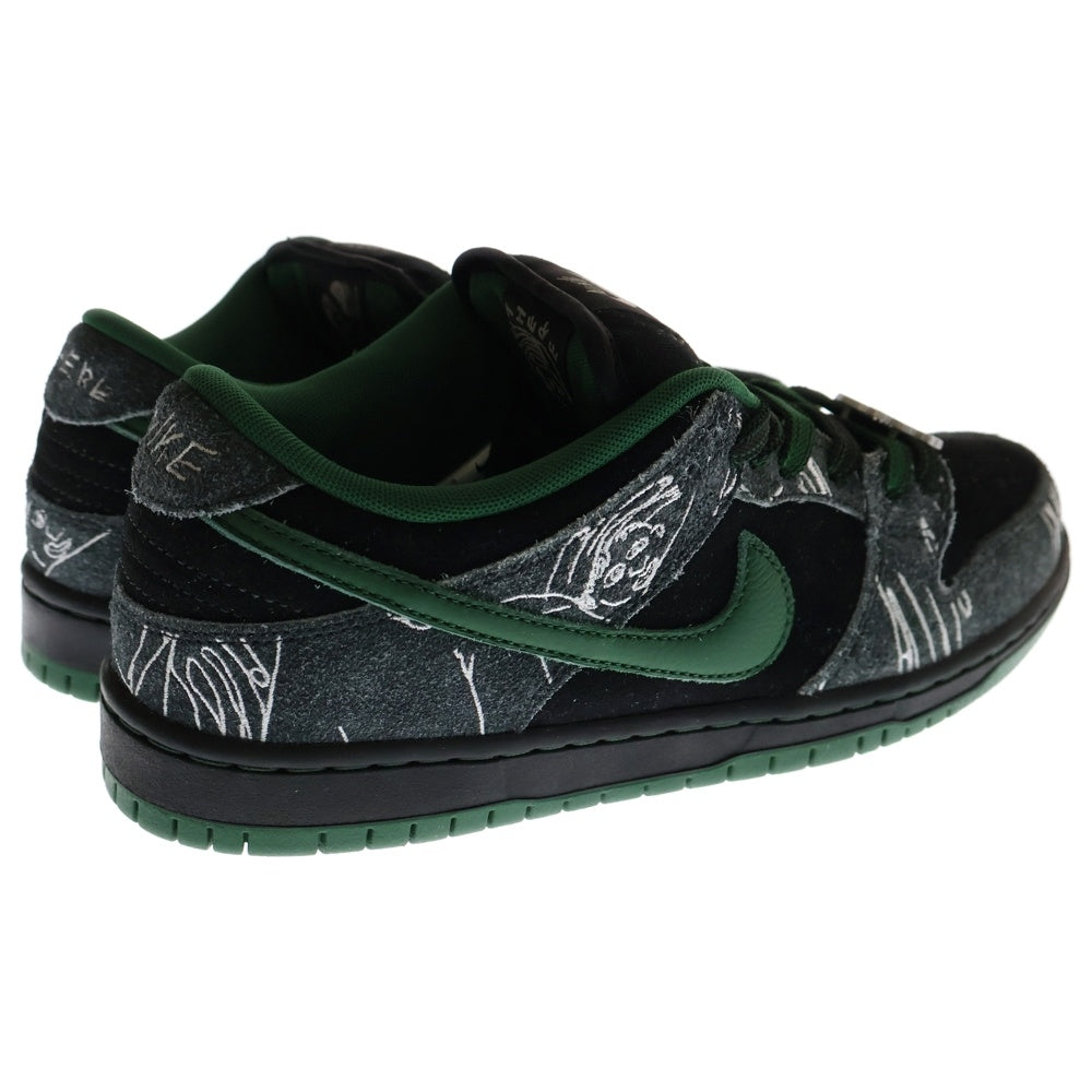 NIKE SB(ナイキエスビー) ×THERE SKATEBOARDS DUNK LOW PRO ゼア スケートボード ダンクロー アンスラサイト ローカットスニーカー ブラック/グリーン US8/26cm HF7743-001