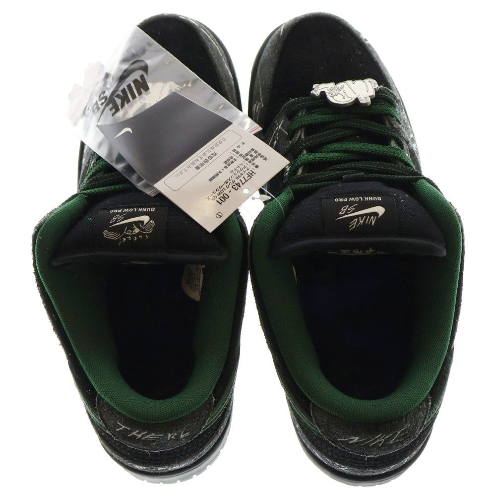 NIKE SB(ナイキエスビー) ×THERE SKATEBOARDS DUNK LOW PRO ゼア スケートボード ダンクロー アンスラサイト ローカットスニーカー ブラック/グリーン US8/26cm HF7743-001