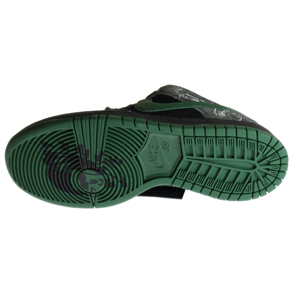 NIKE SB(ナイキエスビー) ×THERE SKATEBOARDS DUNK LOW PRO ゼア スケートボード ダンクロー アンスラサイト ローカットスニーカー ブラック/グリーン US8/26cm HF7743-001