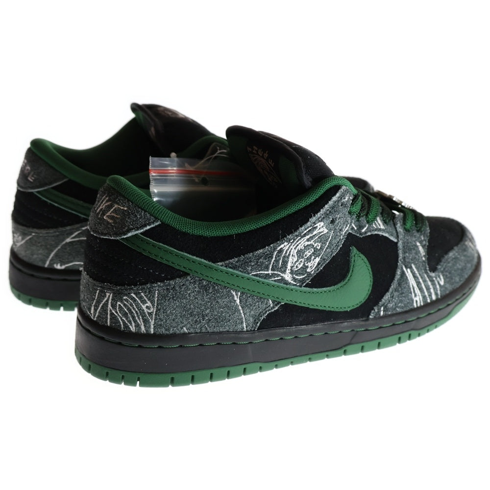 NIKE SB(ナイキエスビー) ×THERE SKATEBOARDS DUNK LOW PRO ゼア スケートボード ダンクロー アンスラサイト ローカットスニーカー ブラック/グリーン US8/26cm HF7743-001