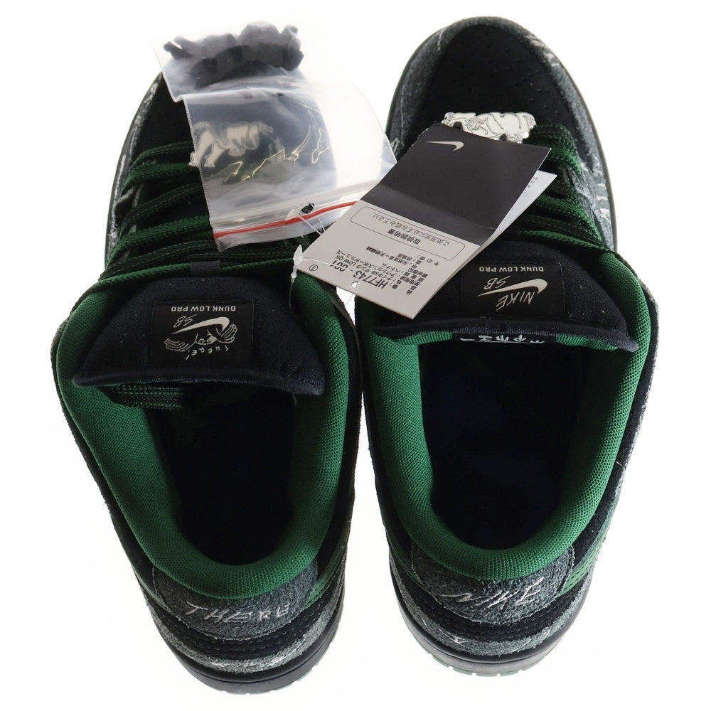 NIKE SB(ナイキエスビー) ×THERE SKATEBOARDS DUNK LOW PRO ゼア スケートボード ダンクロー アンスラサイト ローカットスニーカー ブラック/グリーン US8/26cm HF7743-001