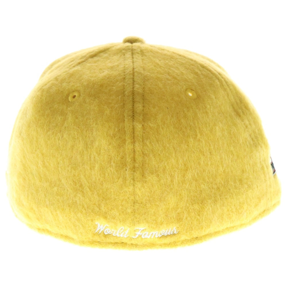 SUPREME(シュプリーム) 24AW ×NEW ERA Brushed Wool Box Logo ブラッシュド ボックスロゴ ウール 6パネルキャップ 帽子 イエロー