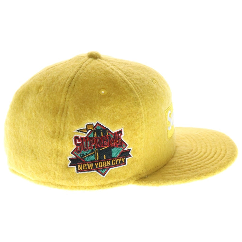 SUPREME(シュプリーム) 24AW ×NEW ERA Brushed Wool Box Logo ブラッシュド ボックスロゴ ウール 6パネルキャップ 帽子 イエロー
