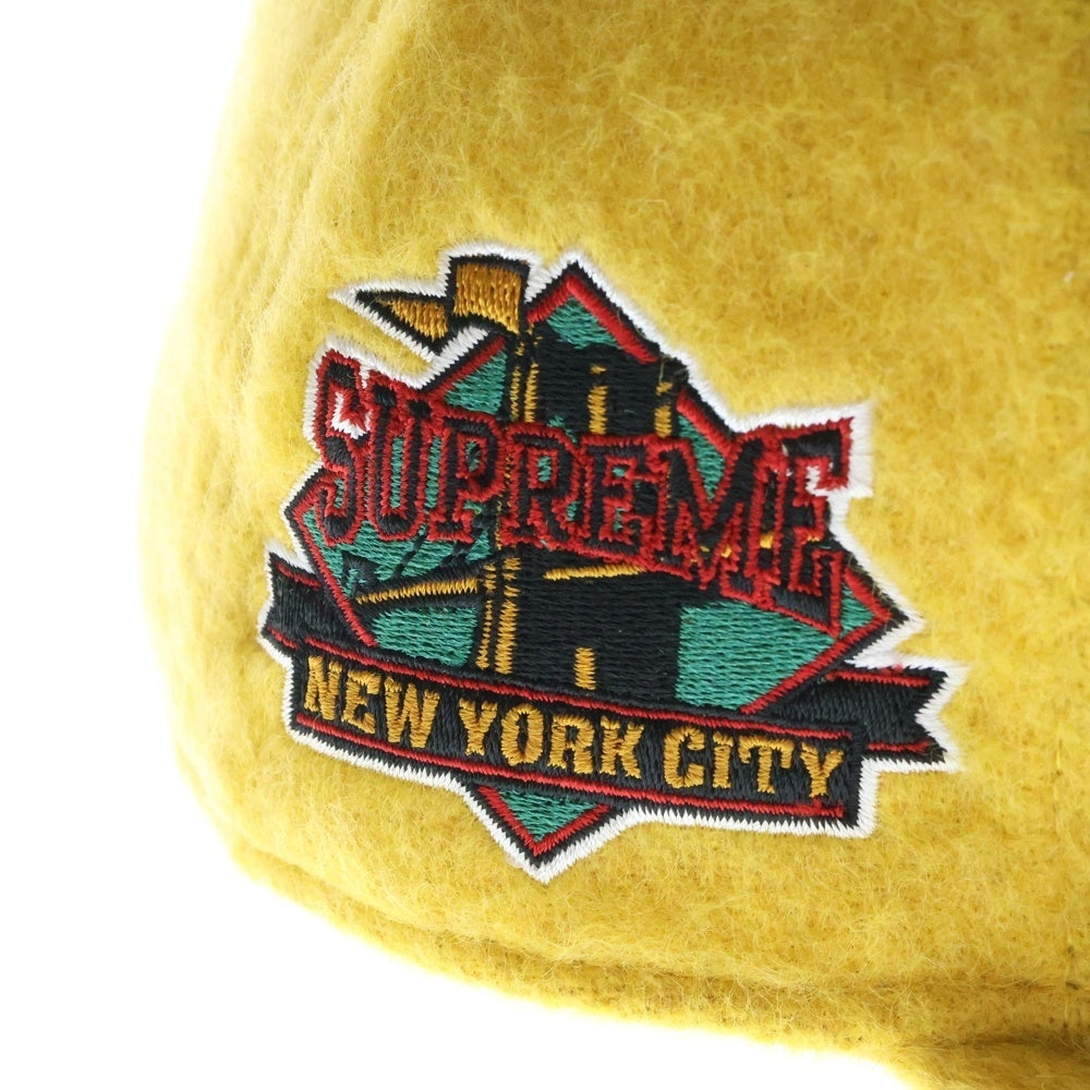 SUPREME(シュプリーム) 24AW ×NEW ERA Brushed Wool Box Logo ブラッシュド ボックスロゴ ウール 6パネルキャップ 帽子 イエロー