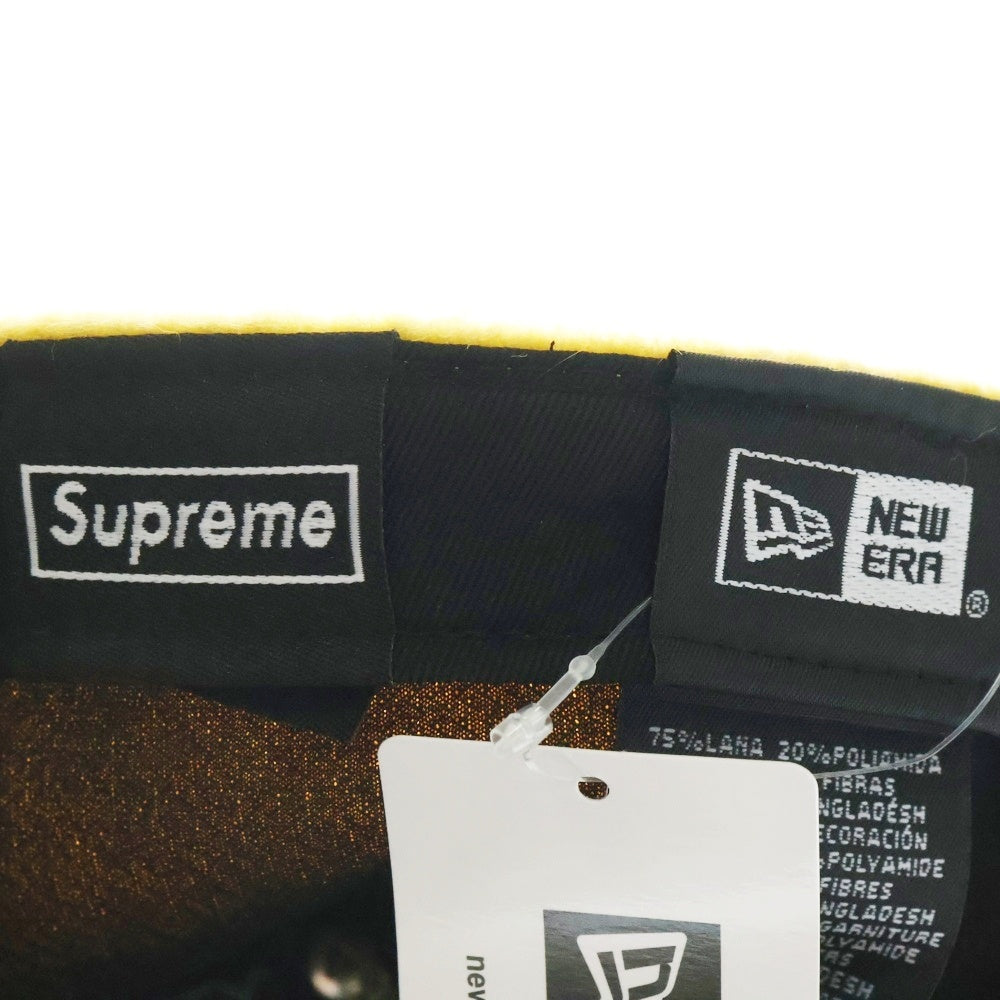 SUPREME(シュプリーム) 24AW ×NEW ERA Brushed Wool Box Logo ブラッシュド ボックスロゴ ウール 6パネルキャップ 帽子 イエロー