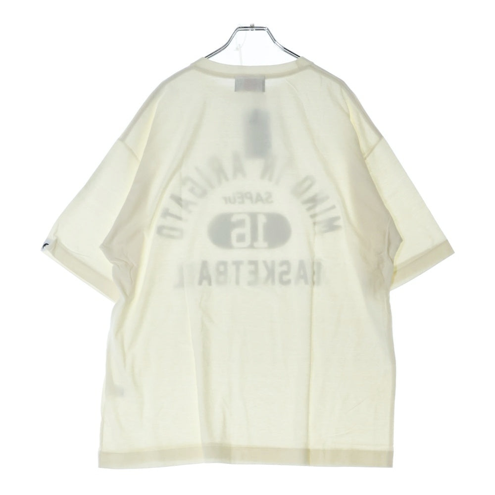 SAPEur(サプール) フロントロゴプリント クルーネック半袖Tシャツ カットソー ホワイト A0022-108