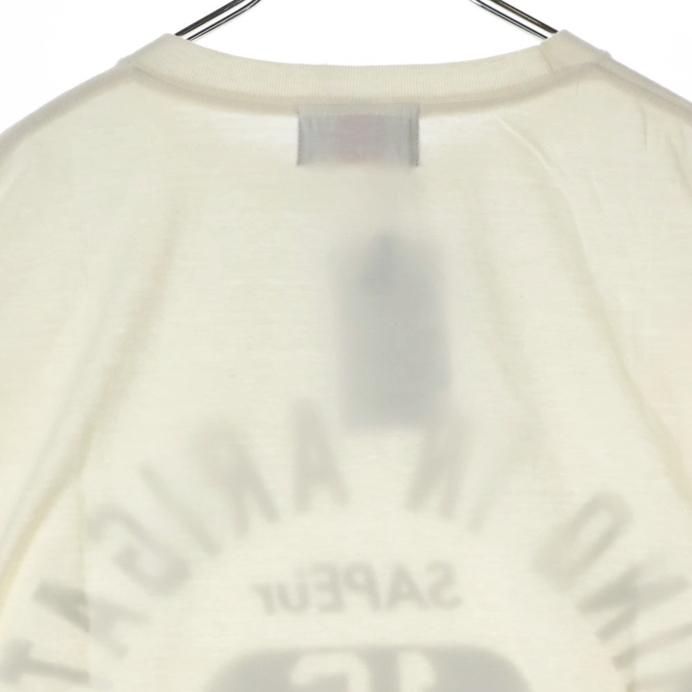 SAPEur(サプール) フロントロゴプリント クルーネック半袖Tシャツ カットソー ホワイト A0022-108