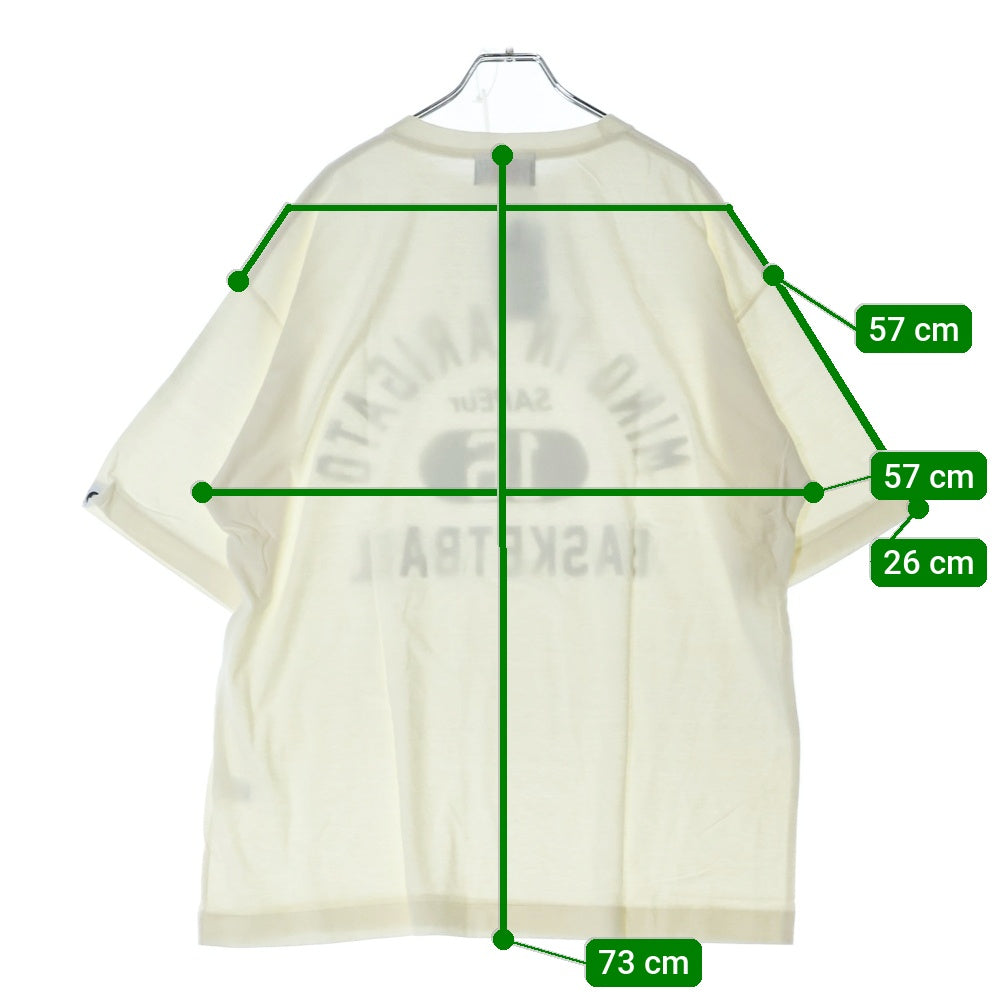 SAPEur(サプール) フロントロゴプリント クルーネック半袖Tシャツ カットソー ホワイト A0022-108