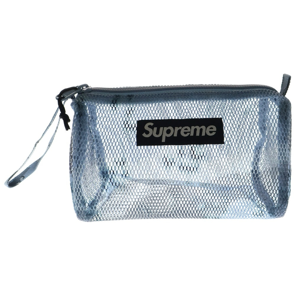 SUPREME(シュプリーム) 20SS Utility Pouch ボックスロゴ カモフラ メッシュ ポーチ 小物入れ ブルー