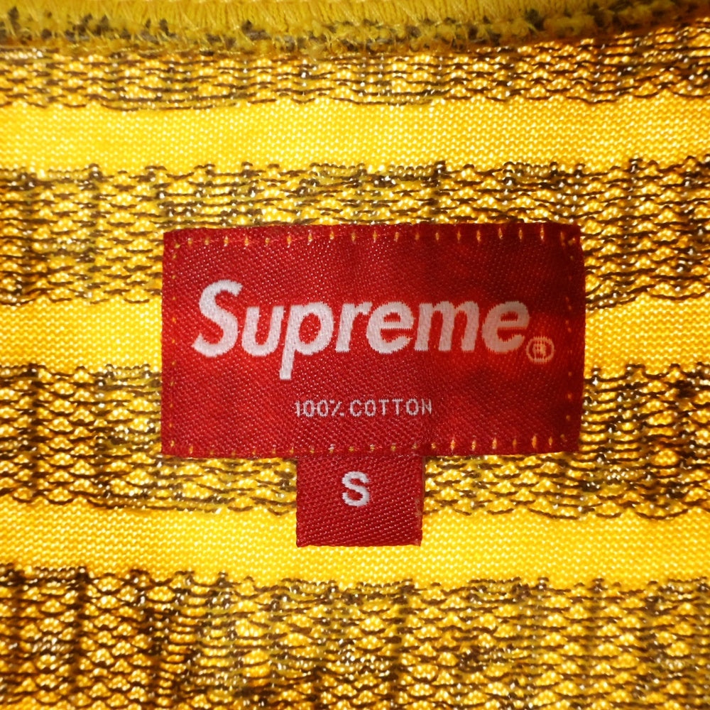 SUPREME(シュプリーム) 18SS Pray For Us Jacquard Polo ジャガード 総柄 半袖ポロシャツ イエロー