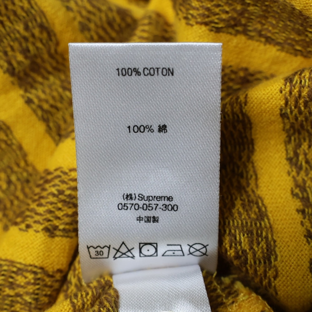 SUPREME(シュプリーム) 18SS Pray For Us Jacquard Polo ジャガード 総柄 半袖ポロシャツ イエロー