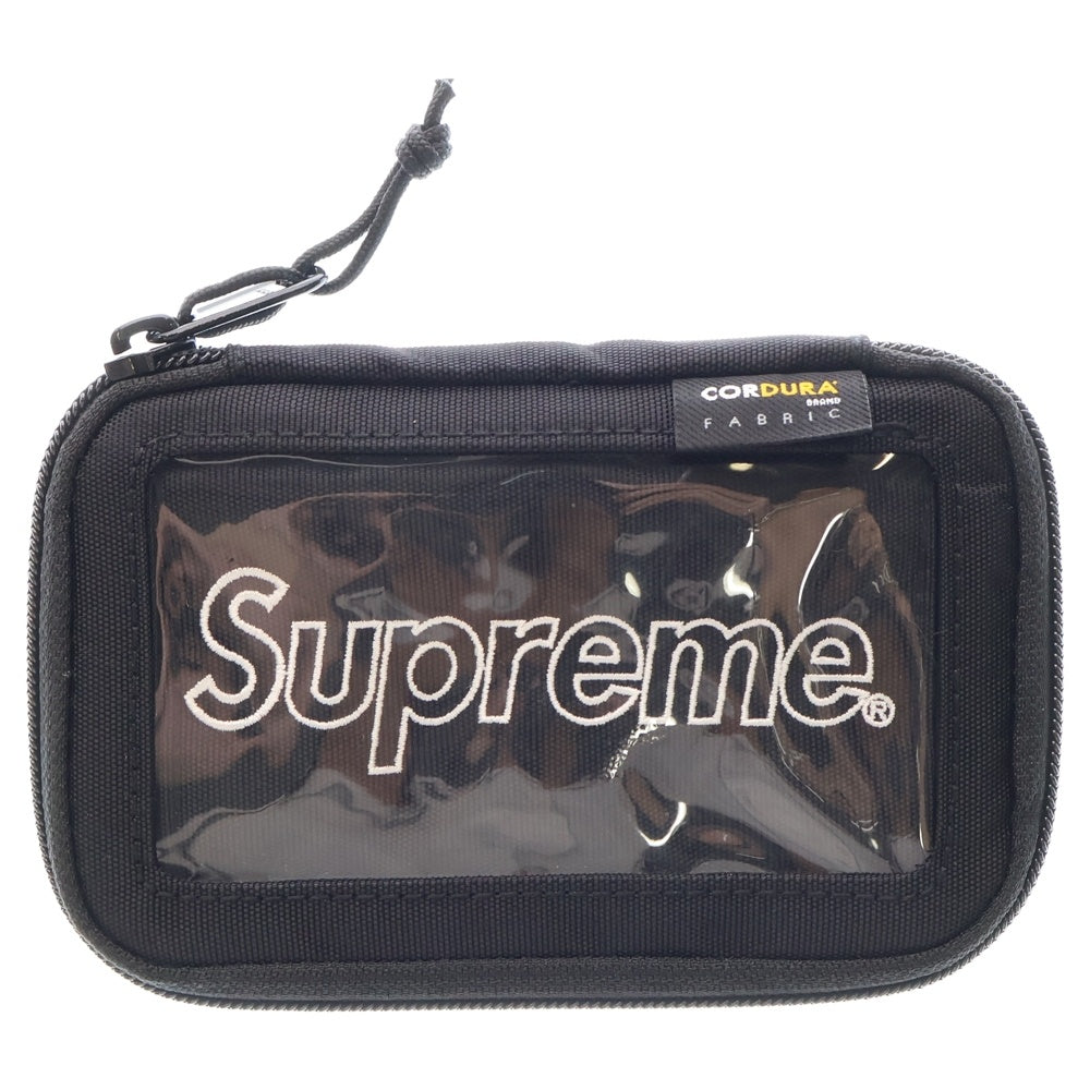 SUPREME(シュプリーム) 19AW Small Zip Pouch Wallet スモールボックスロゴ バッククリア ジップポーチ ウォレット 小物入れ バッグ ブラック
