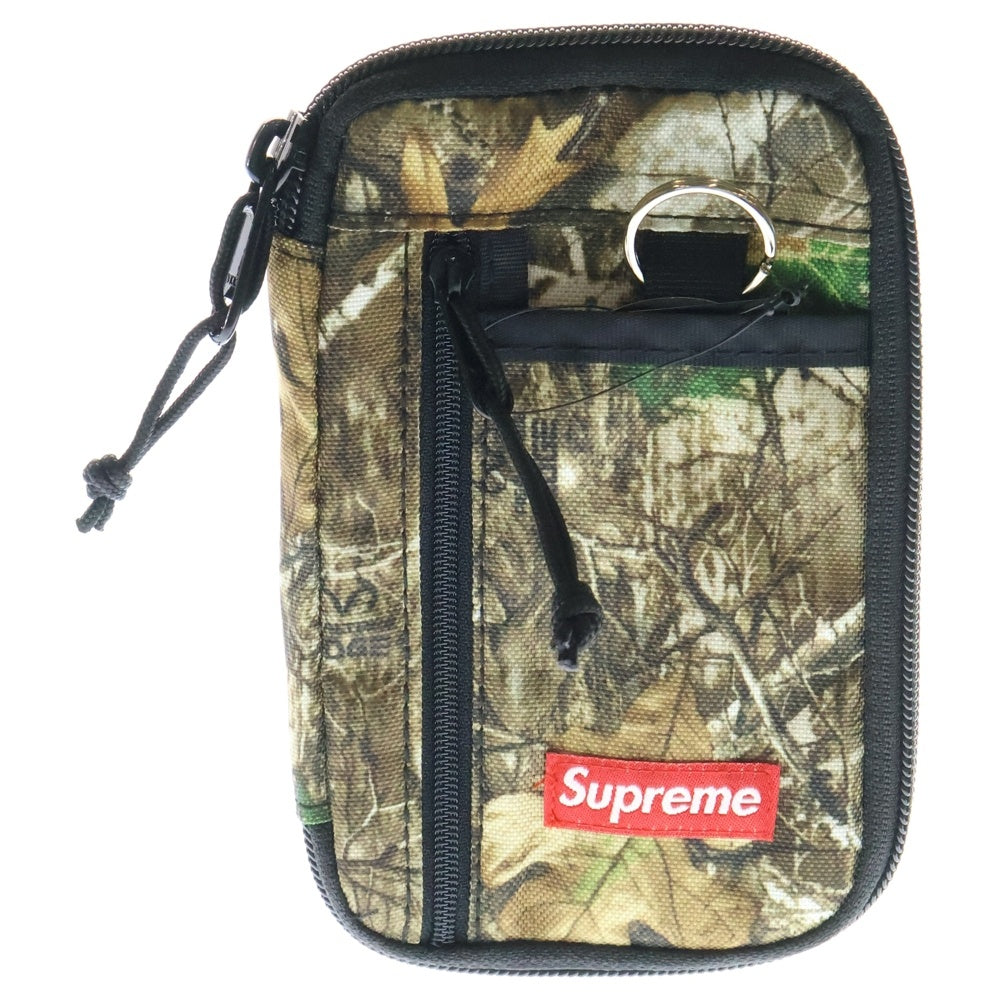 SUPREME(シュプリーム) 19AW Small Zip Pouch Wallet スモールボックスロゴ リアルツリー バッククリア ジップポーチ ウォレット 小物入れ バッグ カーキ