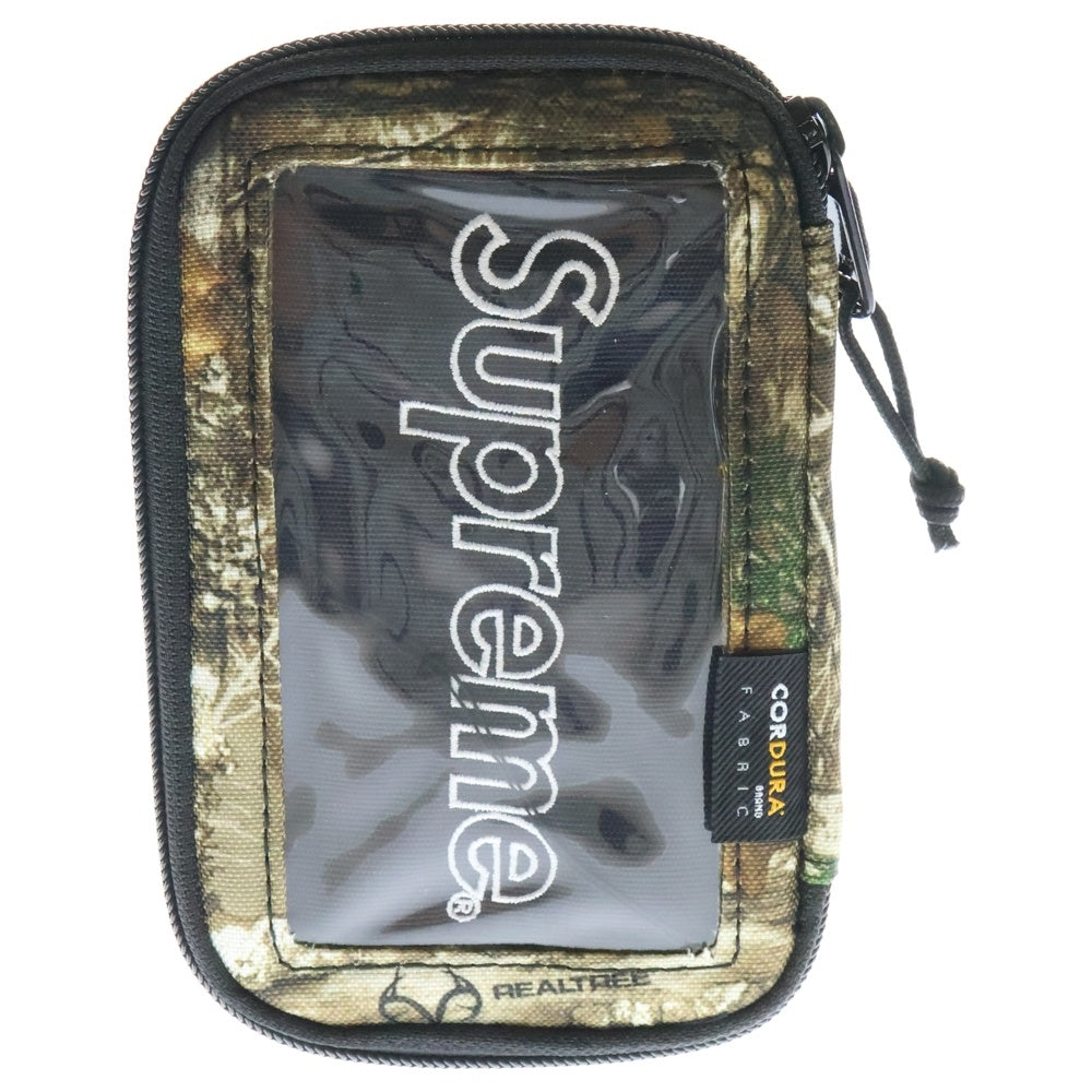 SUPREME(シュプリーム) 19AW Small Zip Pouch Wallet スモールボックスロゴ リアルツリー バッククリア ジップポーチ ウォレット 小物入れ バッグ カーキ