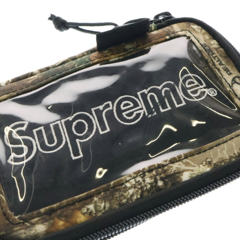 SUPREME(シュプリーム) 19AW Small Zip Pouch Wallet スモールボックスロゴ リアルツリー バッククリア ジップポーチ ウォレット 小物入れ バッグ カーキ