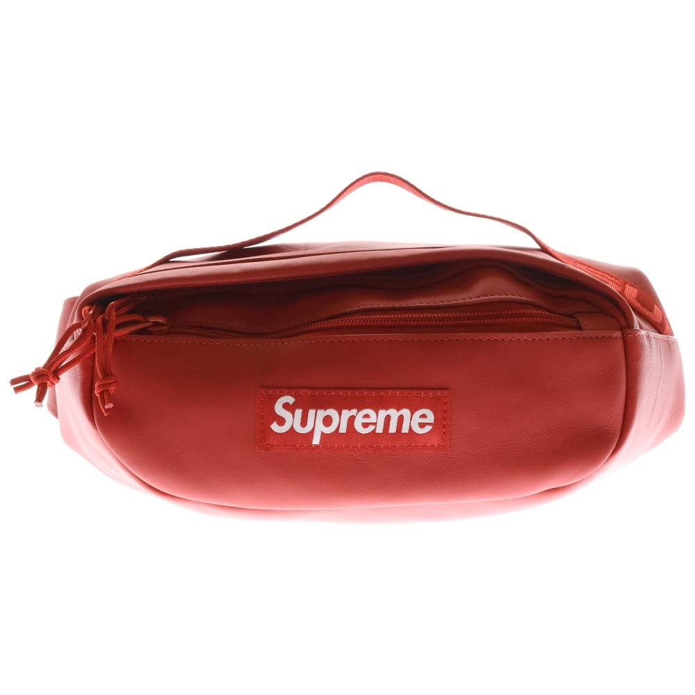 SUPREME(シュプリーム) 23AW Leather Waist Bag ボックスロゴ レザー ウエストバッグ ショルダーバッグ レッド