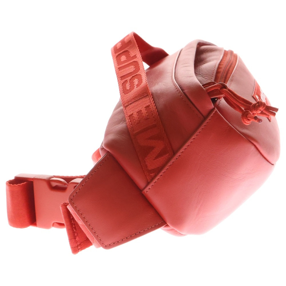 SUPREME(シュプリーム) 23AW Leather Waist Bag ボックスロゴ レザー ウエストバッグ ショルダーバッグ レッド