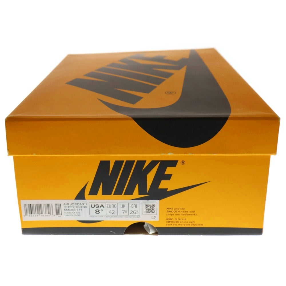 NIKE(ナイキ) AIR JORDAN 1 RETRO HIGH OG TAXI エアジョーダン1 レトロ タクシー ハイカットスニーカー イエロー/ホワイト/ブラック US8.5/26.5cm 555088-711
