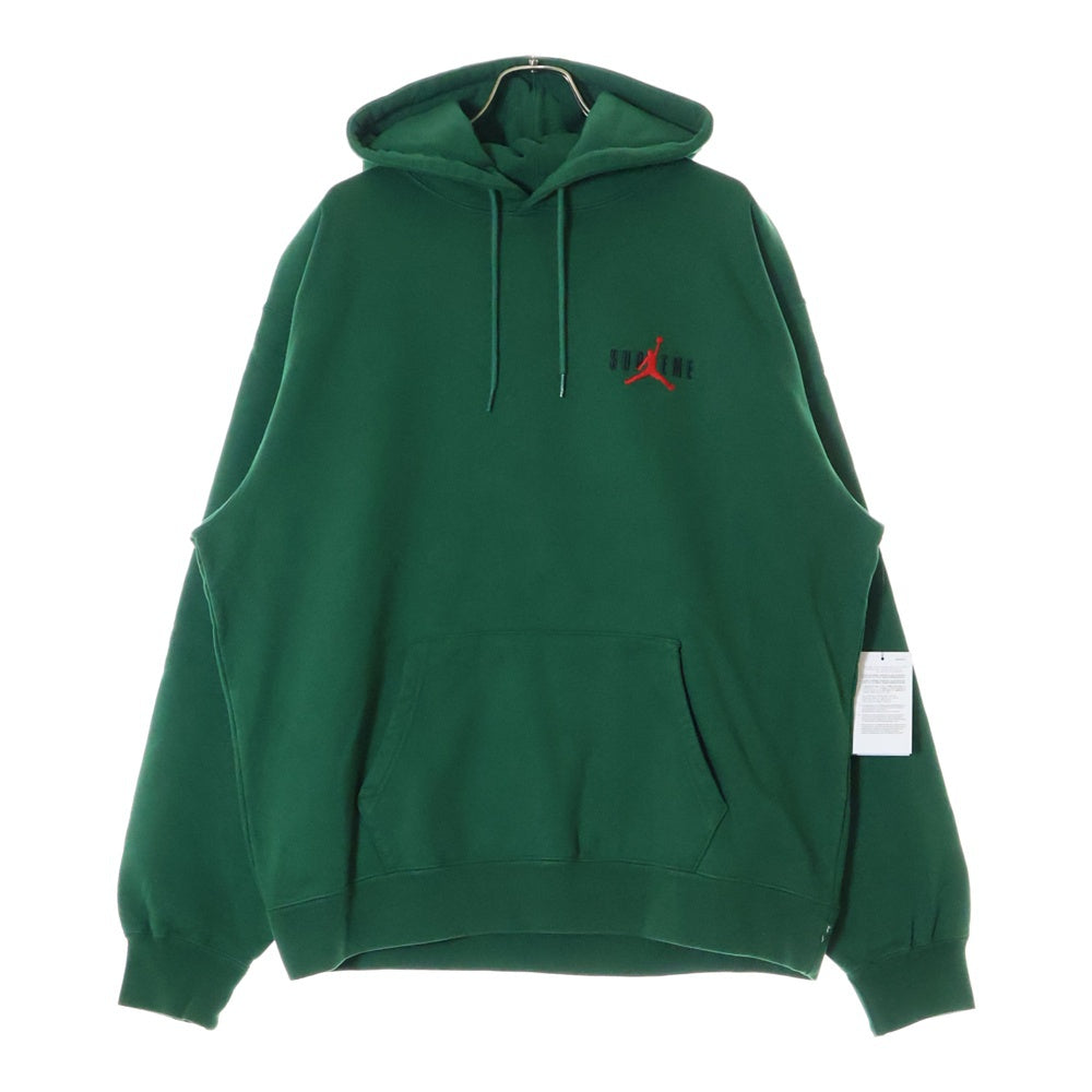 SUPREME(シュプリーム) 24AW ×Jordan Hooded Sweatshirt ジョーダン ロゴエンブロイダリー プルオーバーパーカー スウェットフーディ グリーン
