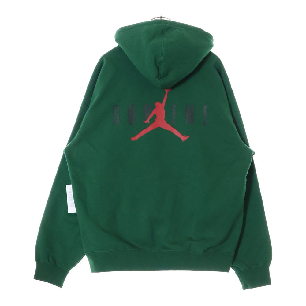 SUPREME(シュプリーム) 24AW ×Jordan Hooded Sweatshirt ジョーダン ロゴエンブロイダリー プルオーバーパーカー スウェットフーディ グリーン