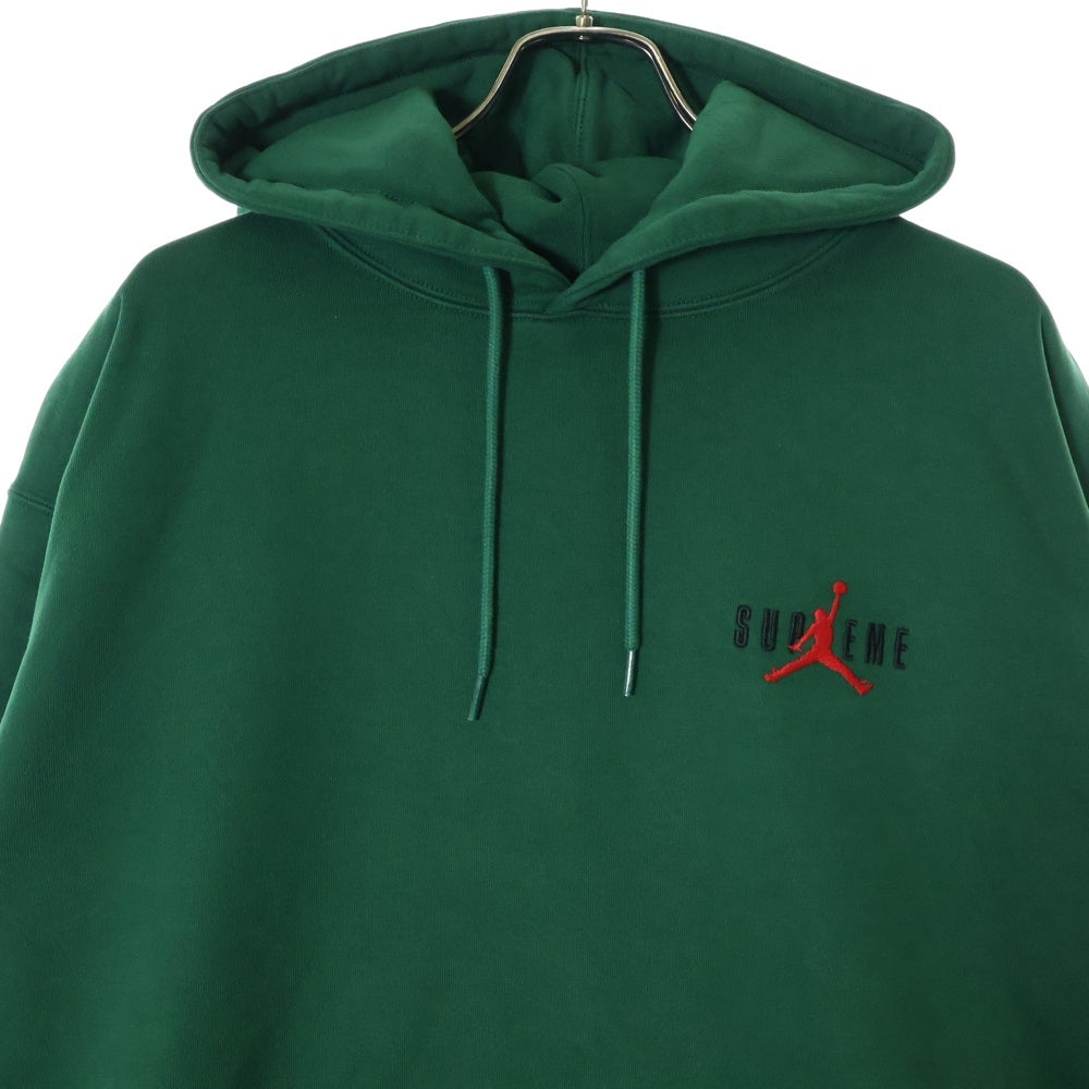 SUPREME(シュプリーム) 24AW ×Jordan Hooded Sweatshirt ジョーダン ロゴエンブロイダリー プルオーバーパーカー スウェットフーディ グリーン