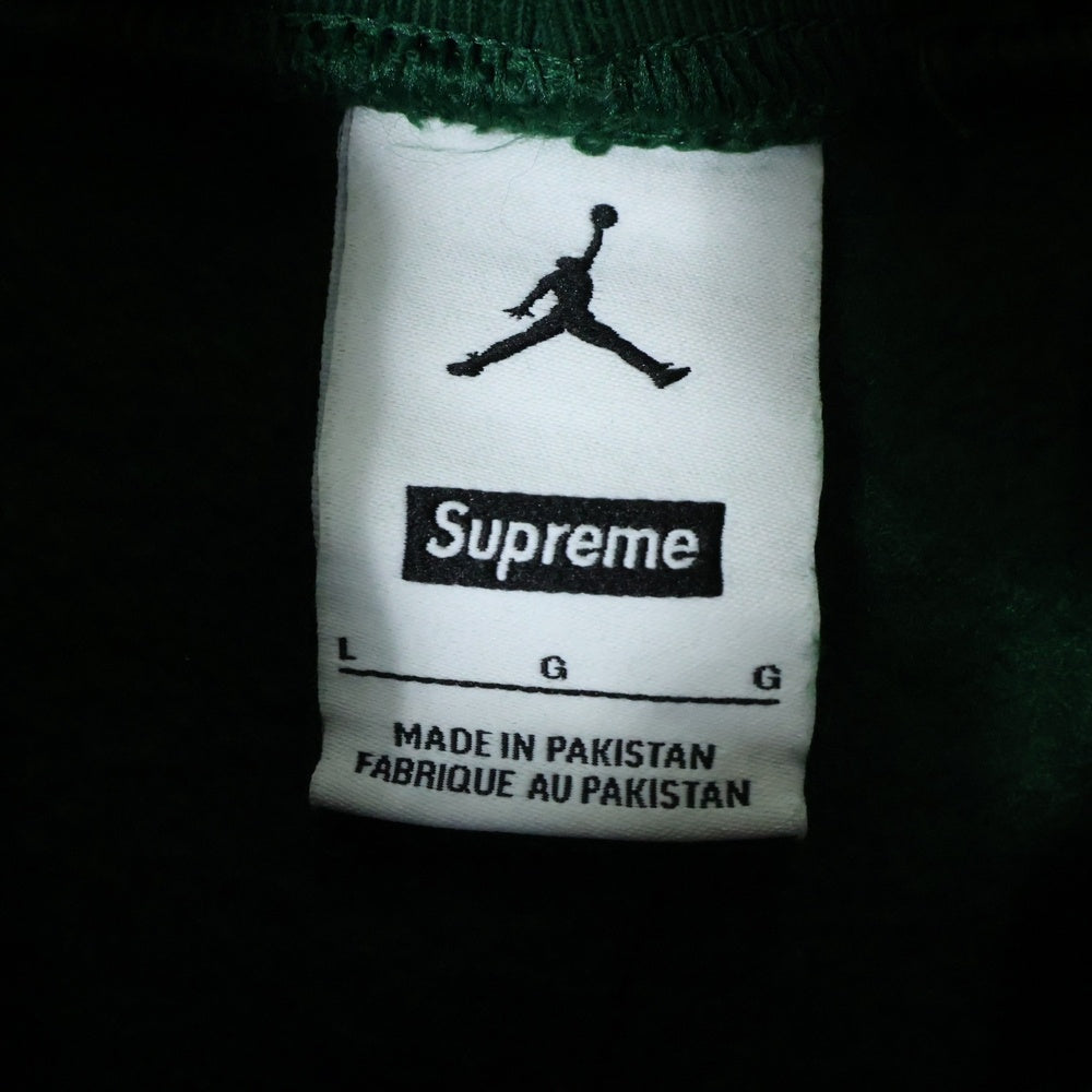 SUPREME(シュプリーム) 24AW ×Jordan Hooded Sweatshirt ジョーダン ロゴエンブロイダリー プルオーバーパーカー スウェットフーディ グリーン