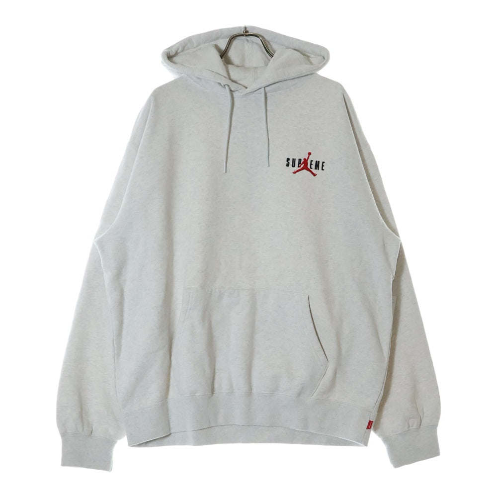 SUPREME(シュプリーム) 24AW ×Jordan Hooded Sweatshirt ジョーダン ロゴエンブロイダリー プルオーバーパーカー スウェットフーディ グレー