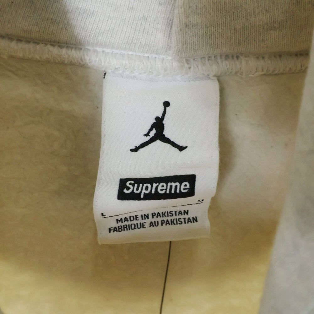 SUPREME(シュプリーム) 24AW ×Jordan Hooded Sweatshirt ジョーダン ロゴエンブロイダリー プルオーバーパーカー スウェットフーディ グレー