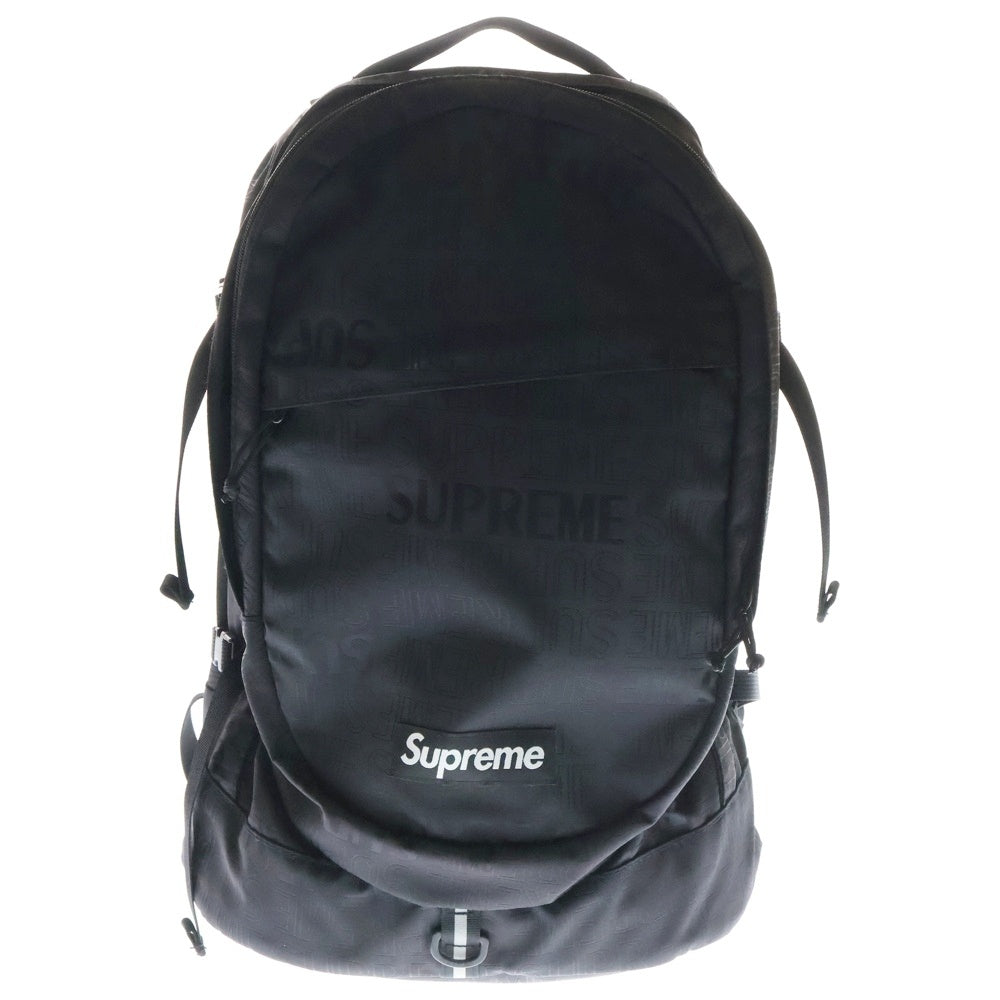 SUPREME(シュプリーム) 19SS Backpack リピートロゴ サイドアジャスター バックパック リュックサック ブラック