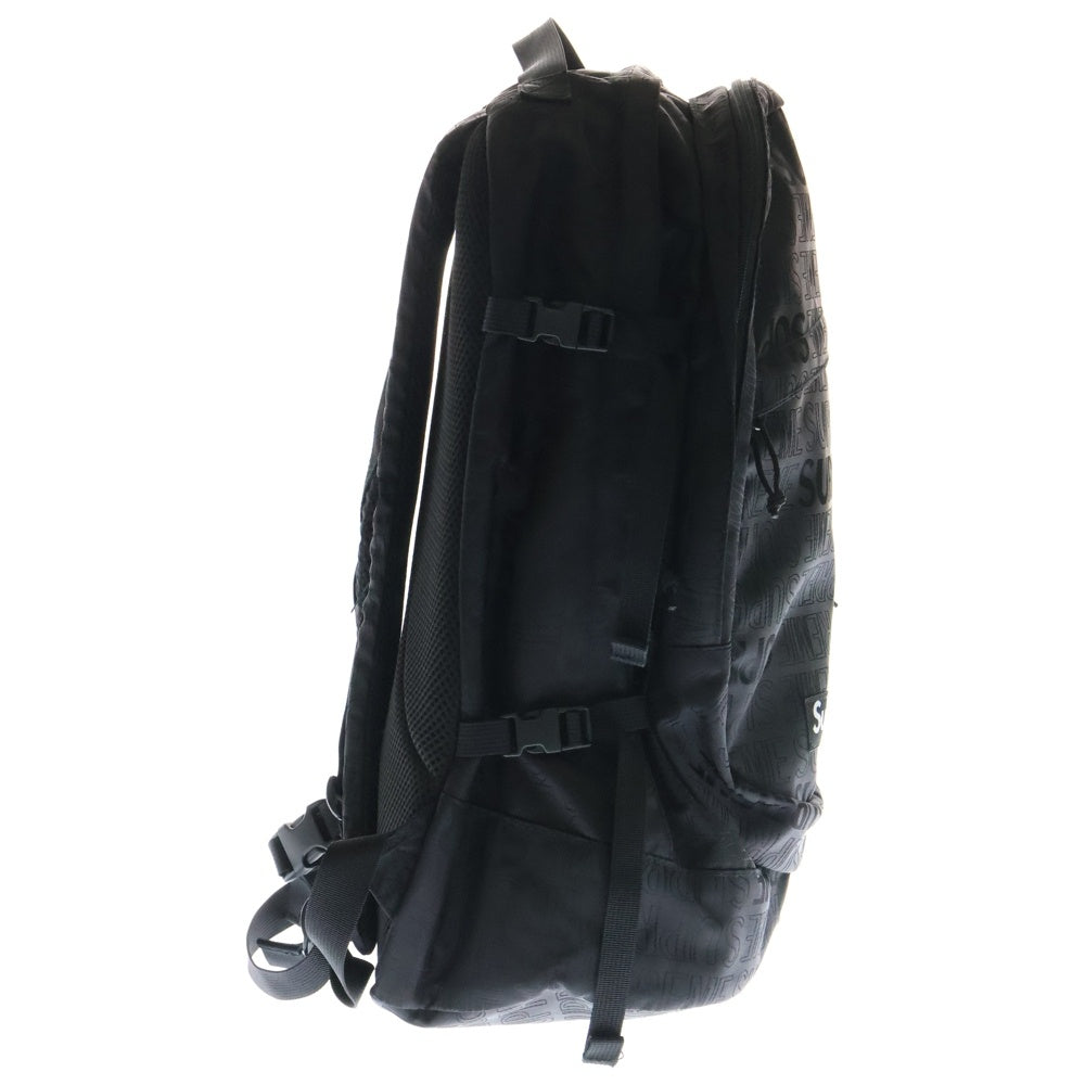 SUPREME(シュプリーム) 19SS Backpack リピートロゴ サイドアジャスター バックパック リュックサック ブラック