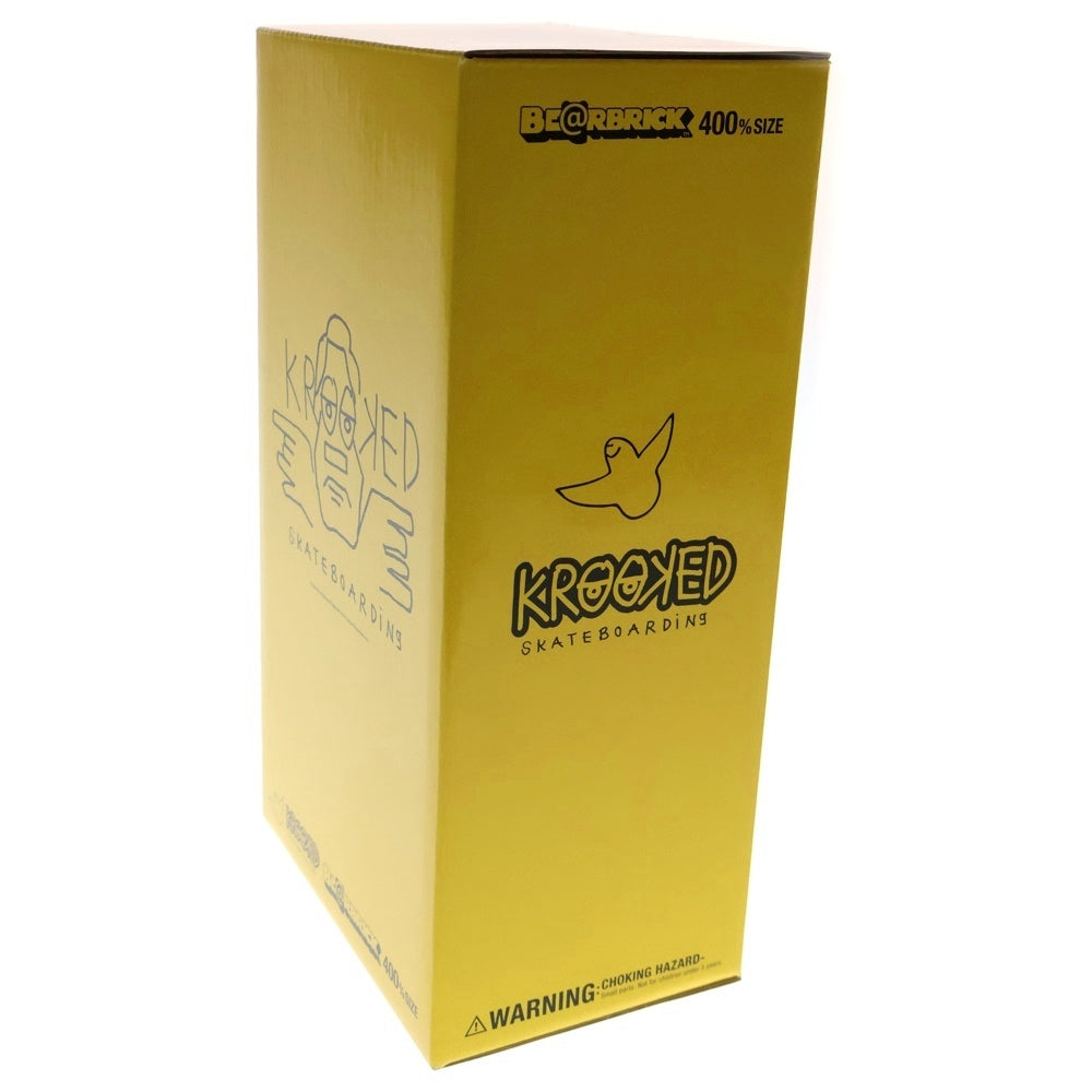 MEDICOM TOY(メディコムトイ) BE@RBRICK KROOKED SKATEBOARDS by Mark Gonzales 400% ベアブリック クルキット スケートボード マーク ゴンザレス フィギュア 人形 イエロー