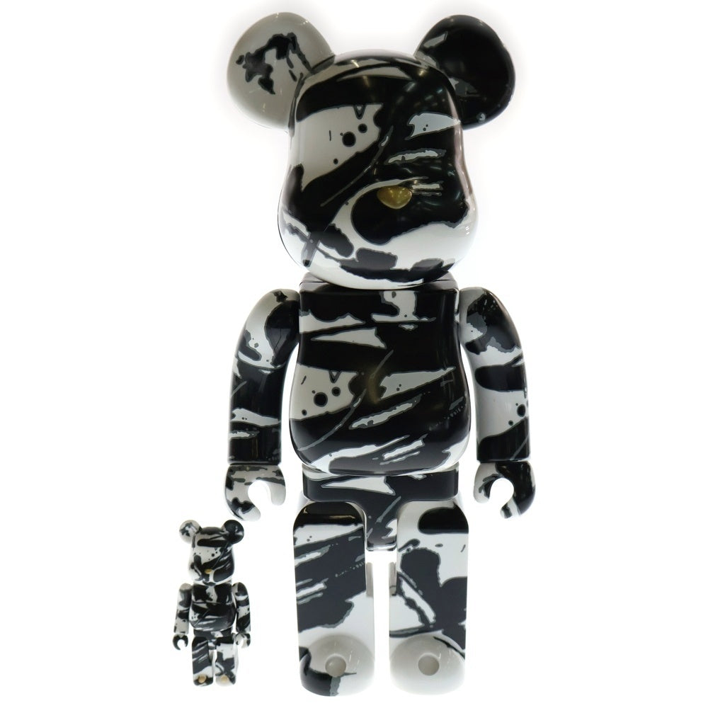MEDICOM TOY(メディコムトイ) BE@RBRICK TOMOKAZU MATSUYAMA 100%&400% Set ベアブリック 松山智一 フィギュア 人形 ブラック/ホワイト