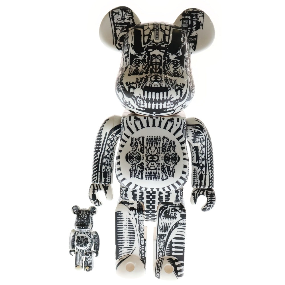 MEDICOM TOY(メディコムトイ) BE@RBRICK HR GIGER WORLD WIDE TOUR 100%&400% Set ベアブリック ギーガー ワールド ワイド ツアー フィギュア 人形 ブラック/ホワイト