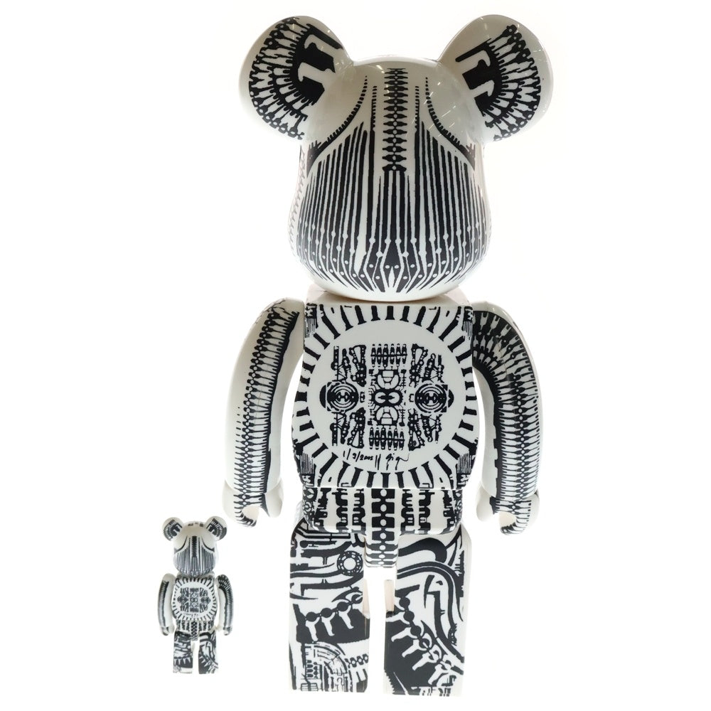 MEDICOM TOY(メディコムトイ) BE@RBRICK HR GIGER WORLD WIDE TOUR 100%&400% Set ベアブリック ギーガー ワールド ワイド ツアー フィギュア 人形 ブラック/ホワイト