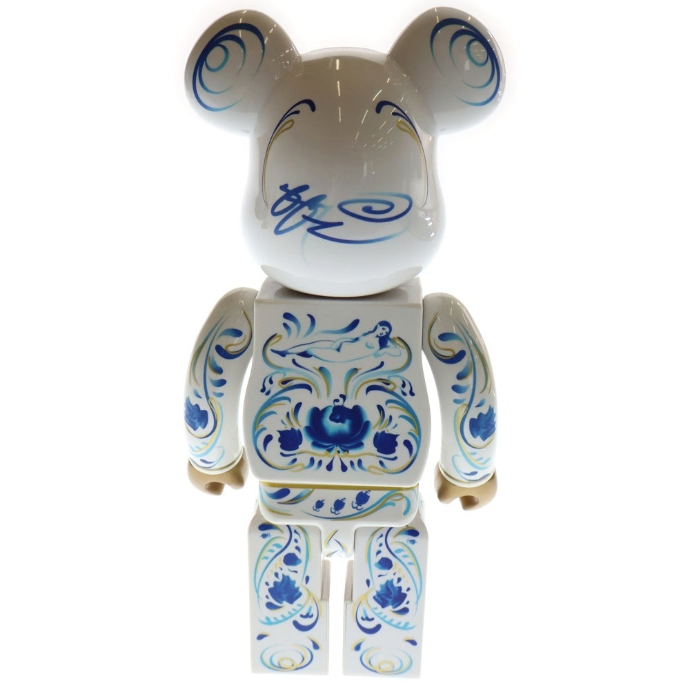 MEDICOM TOY(メディコムトイ) BE@RBRICK SSUR 400% ベアブリック サー 人形 フィギュア 総柄 ホワイト/ブルー