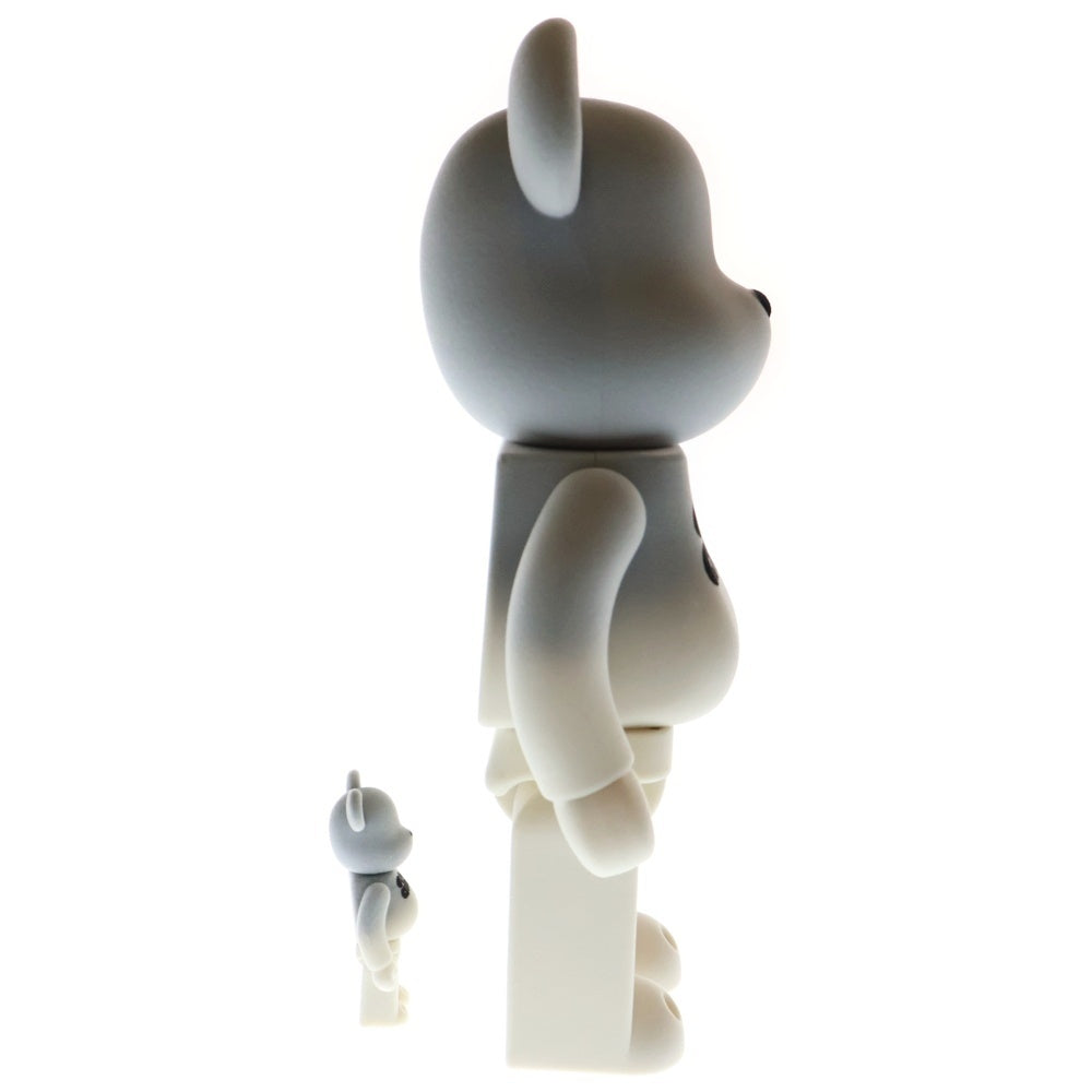 MEDICOM TOY(メディコムトイ) BE@RBRICK ALIFE 400%&100% ベアブリック エーライフ スエード 人形 フィギュア グレー/ホワイト