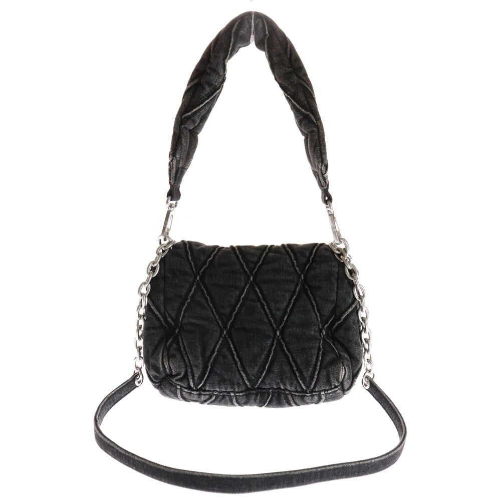 DIESEL(ディーゼル) CHARM-D SHOULDER BAG チャーム ディー ユーズド加工デニムショルダーバッグ ブラック