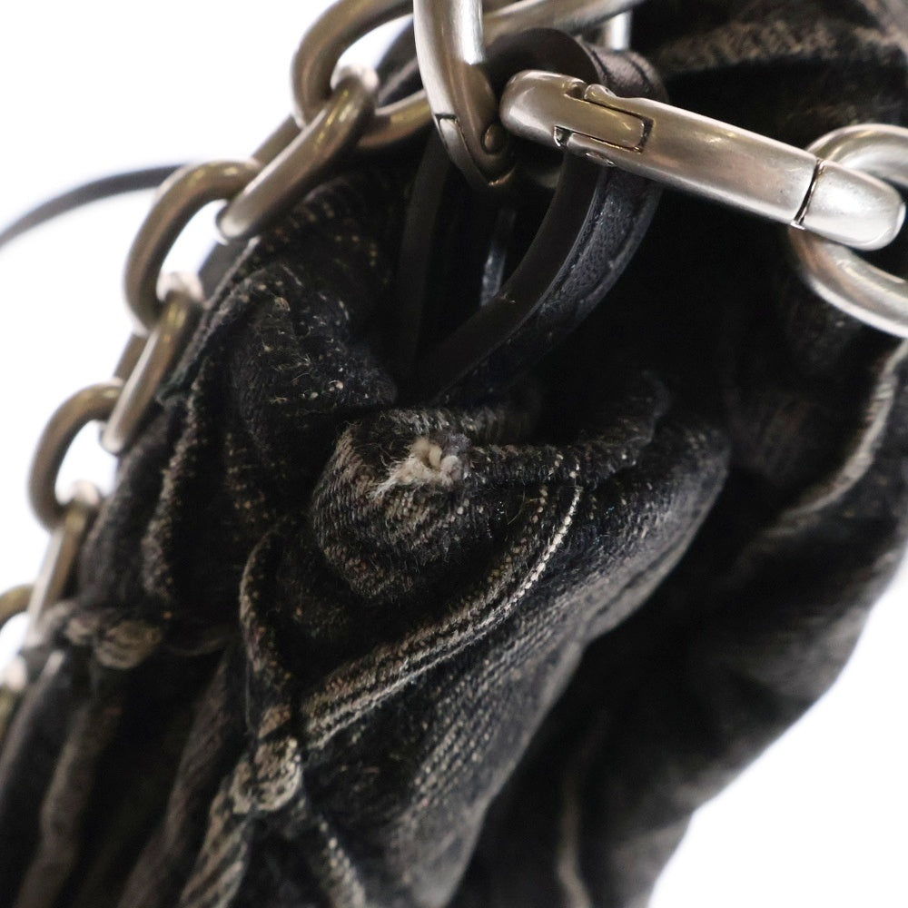 DIESEL(ディーゼル) CHARM-D SHOULDER BAG チャーム ディー ユーズド加工デニムショルダーバッグ ブラック