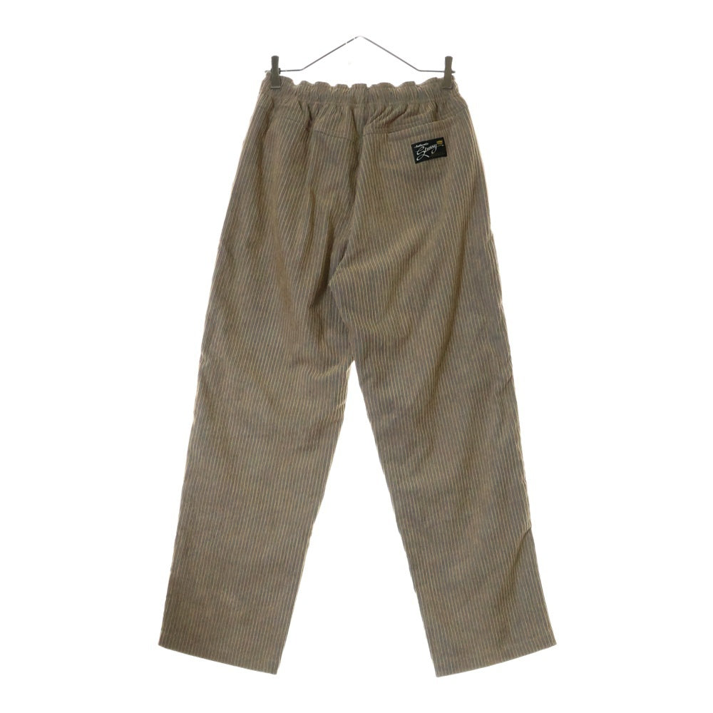 STUSSY(ステューシー) 23AW MIX WALE CORDUROY BEACH PANT ミックスウェール コーデュロイ バックロゴ ビーチパンツ ベージュ/ブルー