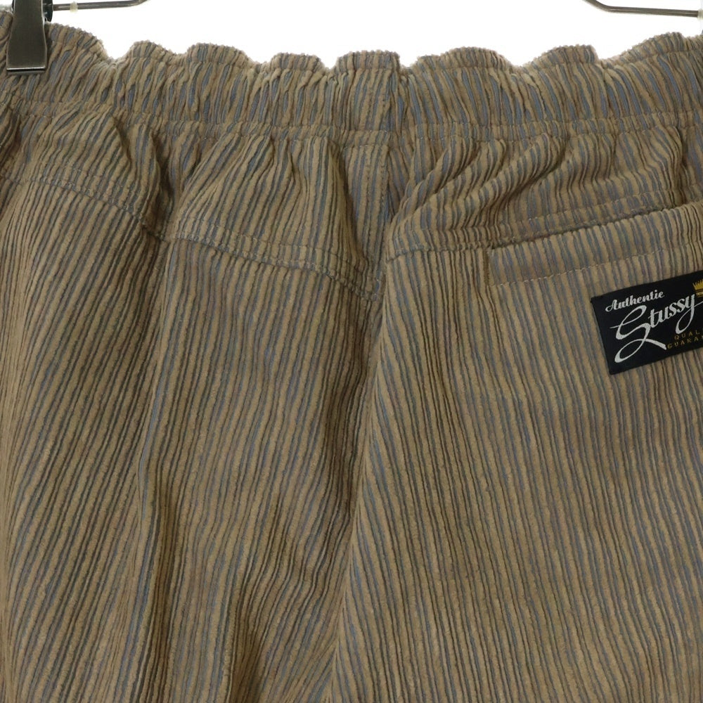 STUSSY(ステューシー) 23AW MIX WALE CORDUROY BEACH PANT ミックスウェール コーデュロイ バックロゴ ビーチパンツ ベージュ/ブルー