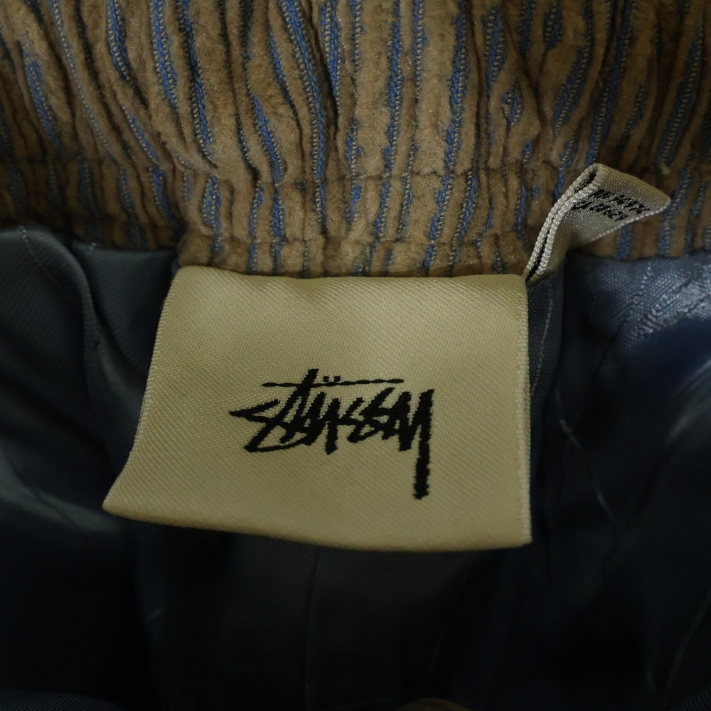 STUSSY(ステューシー) 23AW MIX WALE CORDUROY BEACH PANT ミックスウェール コーデュロイ バックロゴ ビーチパンツ ベージュ/ブルー