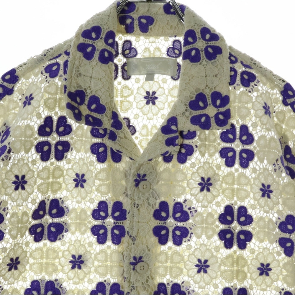 KITH(キス) 24SS ADONIS CAMP COLLAR SHORT SLEEVE SHIRT アドニス キャンプカラー フラワー総柄 レース ショートスリーブ 半袖シャツ 24-051-060-0028-2-0