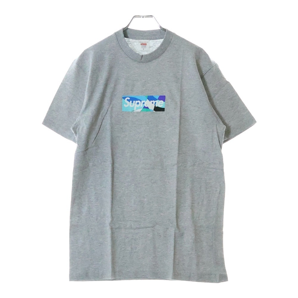 SUPREME(シュプリーム) 21SS×Emilio Pucci Box Logo Tee エミリオプッチ ボックスロゴプリント半袖Tシャツ カットソー グレー/ブルー