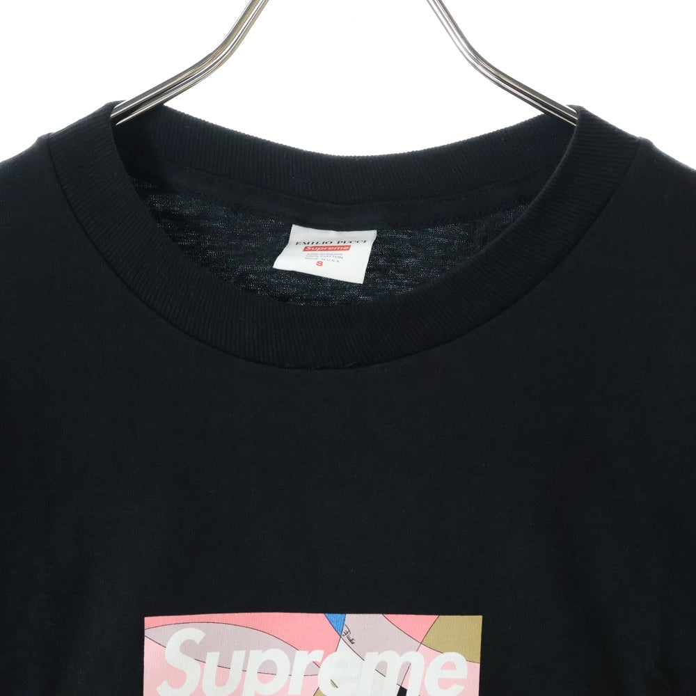 SUPREME(シュプリーム) 21SS×Emilio Pucci Box Logo Tee エミリオプッチ ボックスロゴプリント半袖Tシャツ カットソー ブラック/ピンク