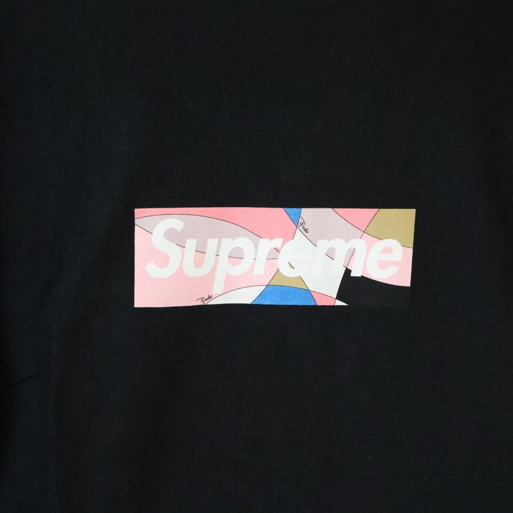 SUPREME(シュプリーム) 21SS×Emilio Pucci Box Logo Tee エミリオプッチ ボックスロゴプリント半袖Tシャツ カットソー ブラック/ピンク