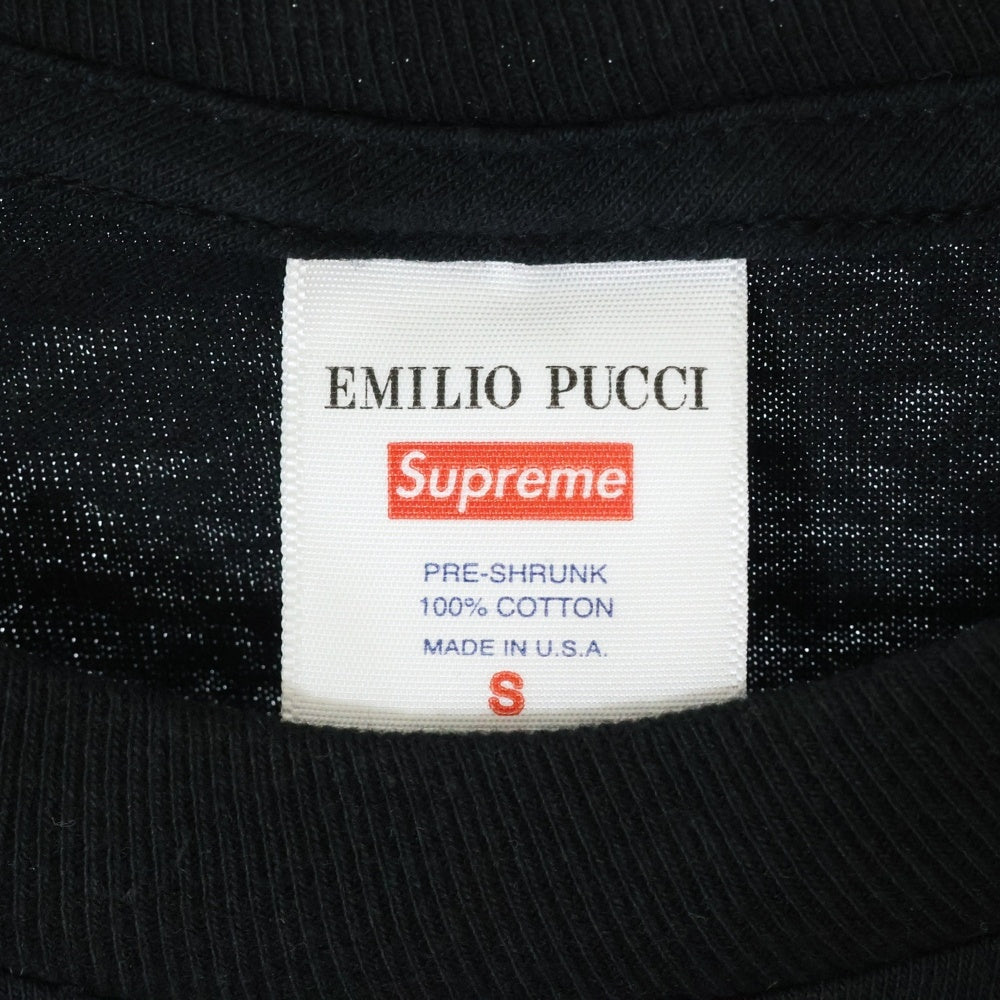 SUPREME(シュプリーム) 21SS×Emilio Pucci Box Logo Tee エミリオプッチ ボックスロゴプリント半袖Tシャツ カットソー ブラック/ピンク
