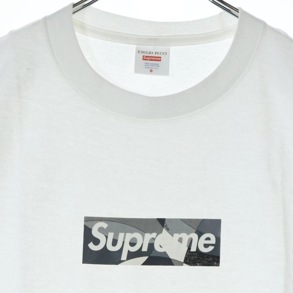 SUPREME(シュプリーム) 21SS×Emilio Pucci Box Logo Tee エミリオプッチ ボックスロゴプリント半袖Tシャツ カットソー ホワイト/ブラック